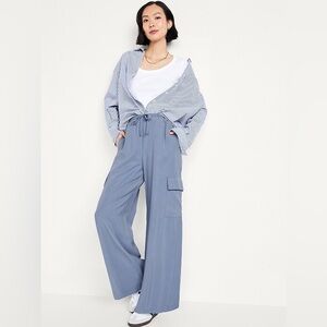 NWT Old Navy High Rise Wide Leg Drapey Pants in Mount Shasta Blue XXL